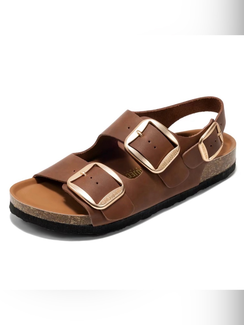 Project Cloud Cognac Leather Adjustable Buckle Sandals Sz 7